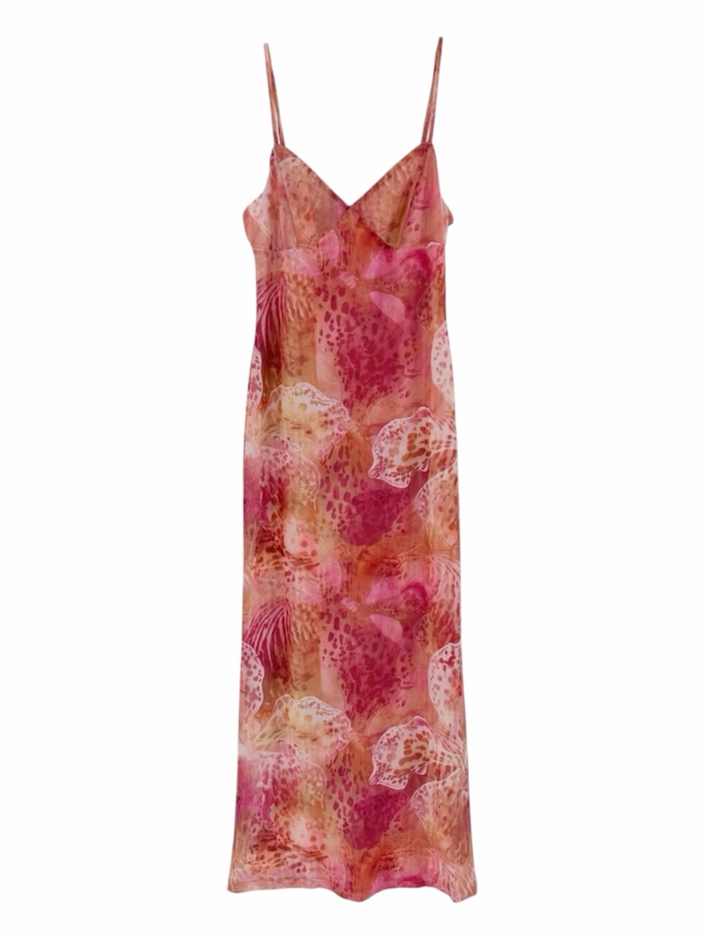 Peppermayo Kasey Mesh Slip Midi Dress Wedding Guest Flamingo 8 NWT